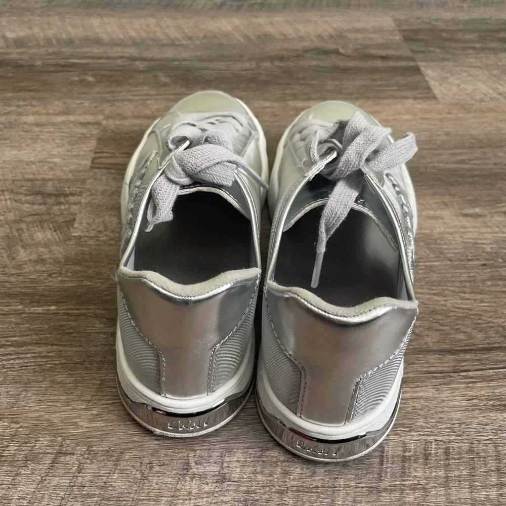 Dkny Sina Mesh Sneaker Silver Metallic Sneaker - Picture 2 of 4